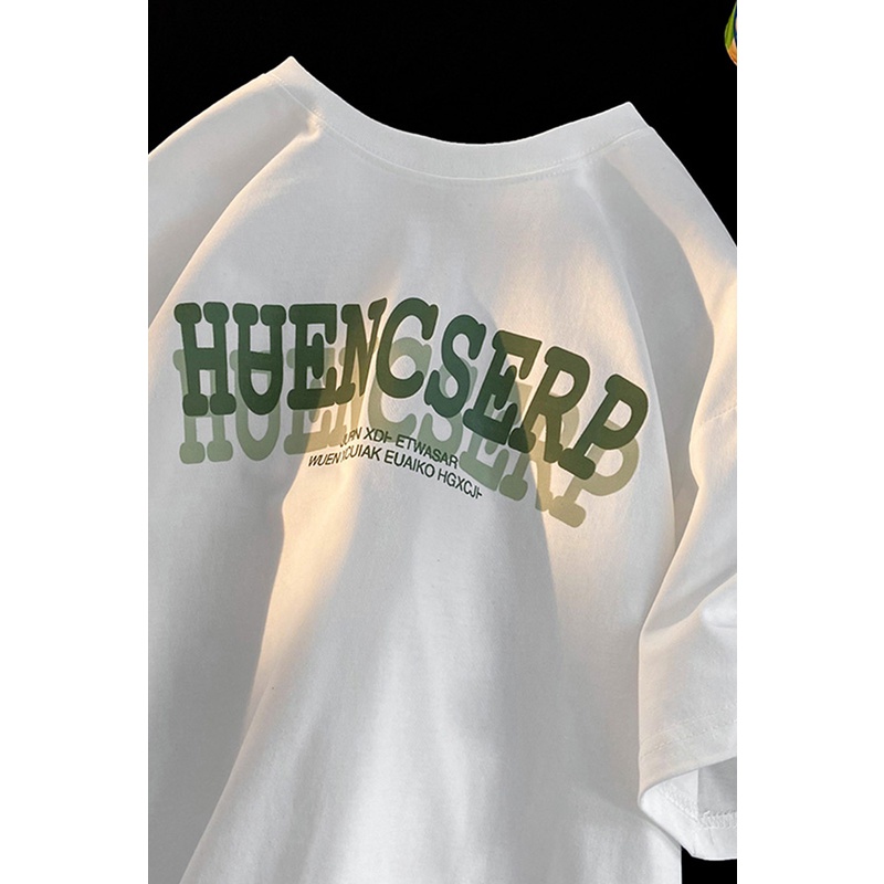 Áo Thun Cotton Ngắn Tay Cổ Tròn In Chữ Phong Cách Hip Hop Đường Phố Cho Nam