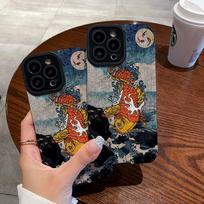 Ốp Điện Thoại Chống Rơi Hình Cá Chép May Mắn Cho Iphone 14 / 13 / 12 Pro Promax Iphone SE 11 X XS XR XSmax 7Plus 8Plus