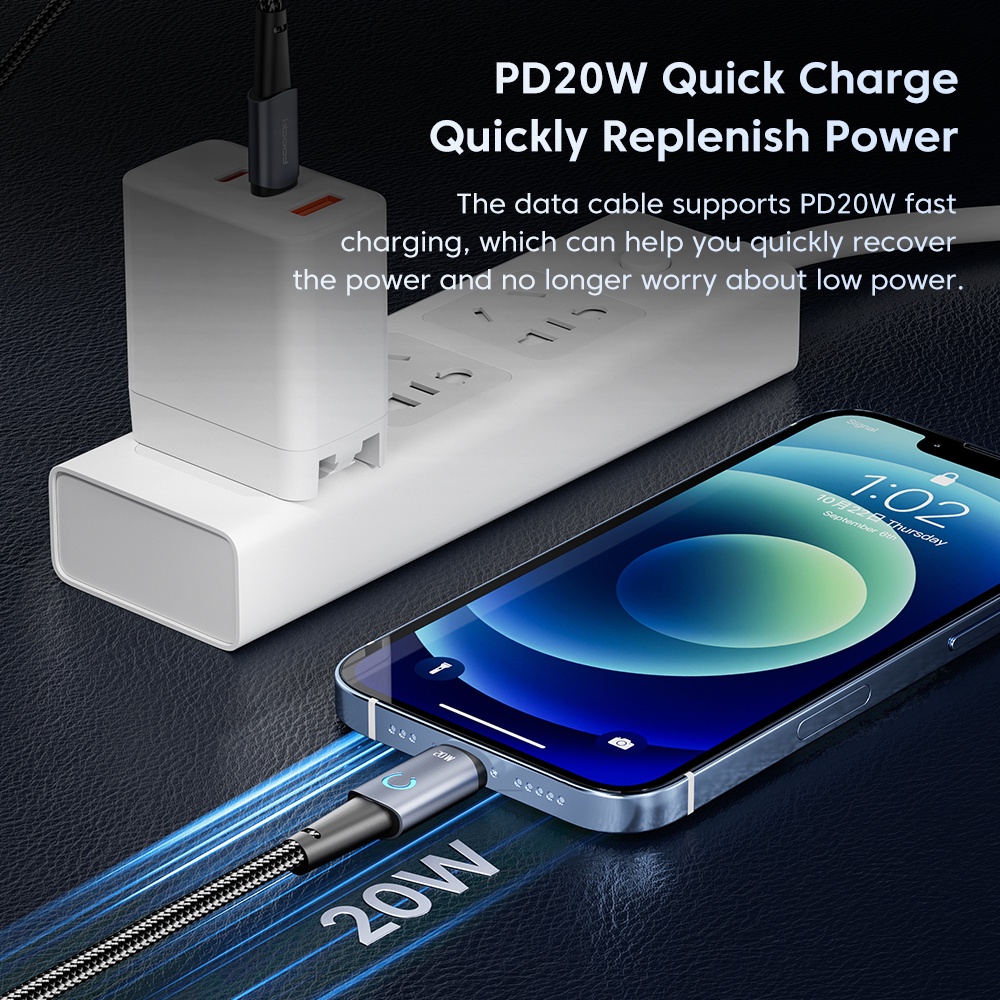 Dây Cáp Sạc Nhanh 2.4A USB 10S PD 20W Type-C Sang 10S Cho Iphone