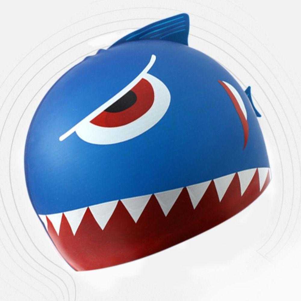 Mũ Bơi Silicon Họa Tiết Khủng Long Hoạt Hình Tóc Dài Cho Bé