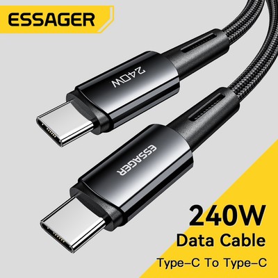 Dây cáp sạc nhanh ESSAGER USB Type C 240W PD3.1 cho điện thoại Huawei Samsung