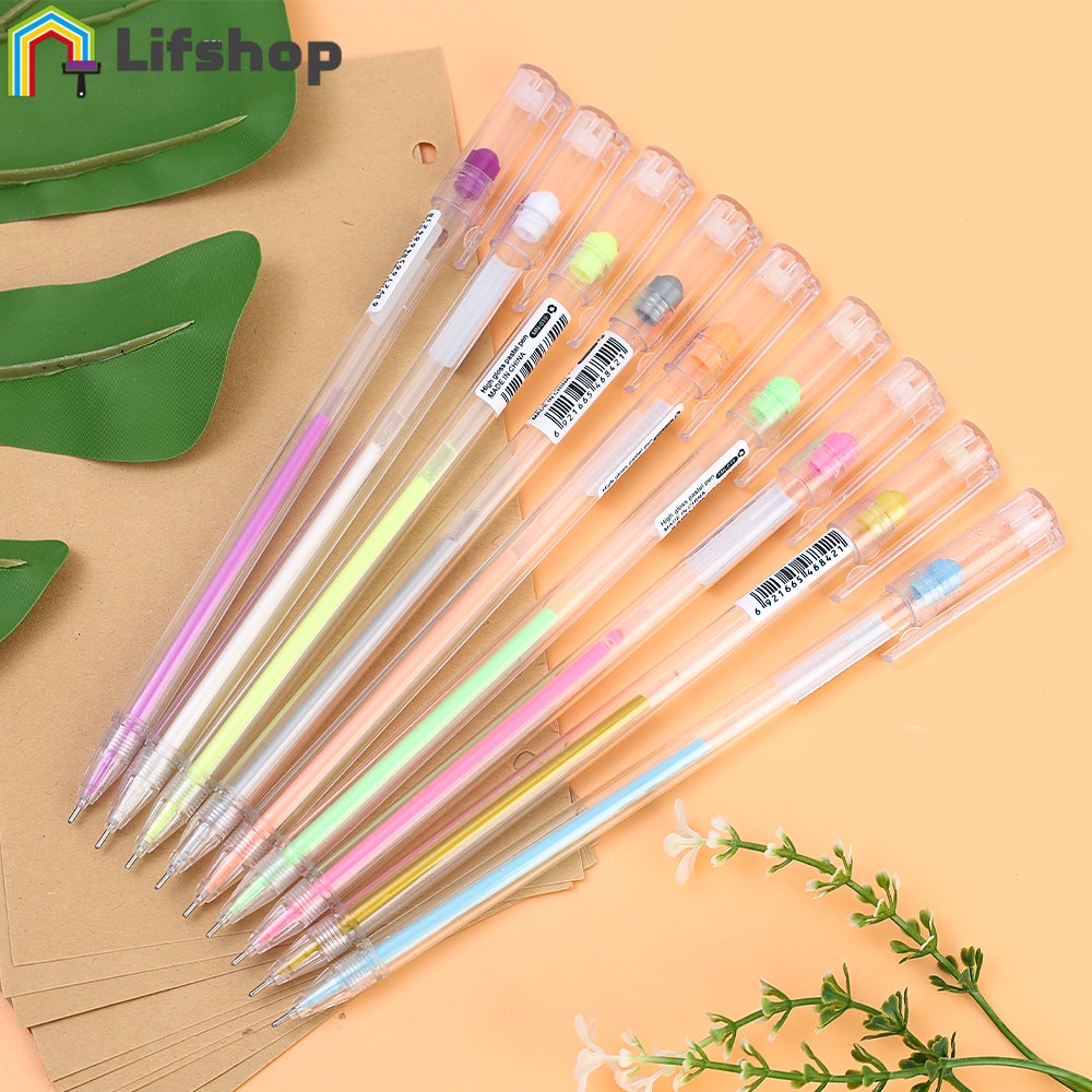 Bút Mực Gel Kim Tuyến Lấp Lánh Thay Đổi Màu Sắc Dễ Thương Trang Trí Album Sổ Tay DIY