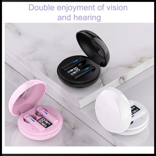 Tai Nghe Bluetooth 5.0 Zevaret T15 Tws Không Dây Tích Hợp Gương Trang Điểm Cảm Ứng Tiện Dụng