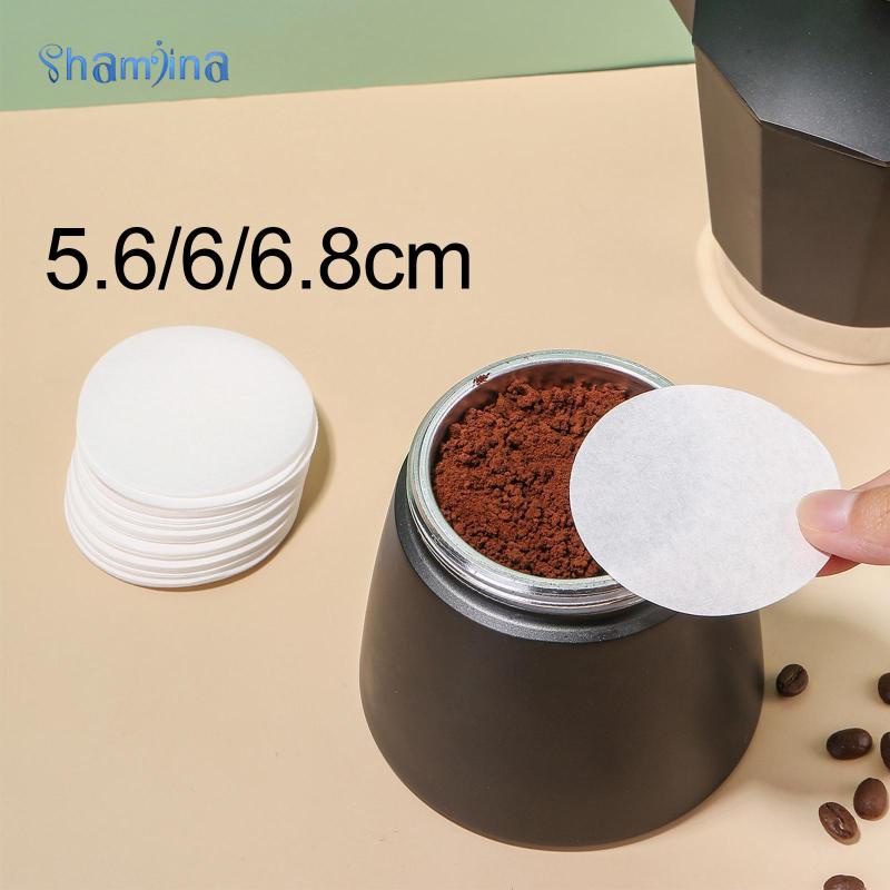 100 Giấy lọc cà phê shamjina hình tròn 56mm 60mm 68mm cho máy pha cà phê Espresso V60 Dripper