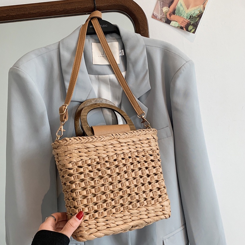 Ielgy Túi Đeo Chéo Dệt Tay Phong Cách Đám Đông Nhỏ Nhắn Tươi Mới Cho Nữ