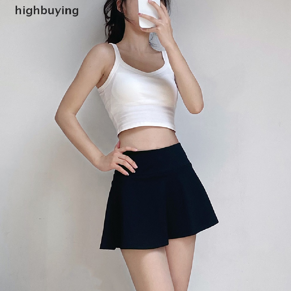 Chân Váy Quần Short Lưng Cao 2 Trong 1 Thoáng Khí Nhanh Khô Thích Hợp Tập Thể Thao