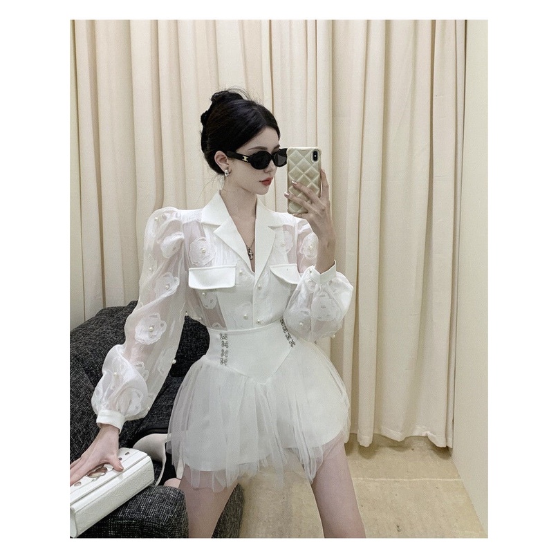 Áo Khoác Vest Đính Hạt Phong Cách Hàn Quốc Thời Trang Mùa Xuân Mới 2023