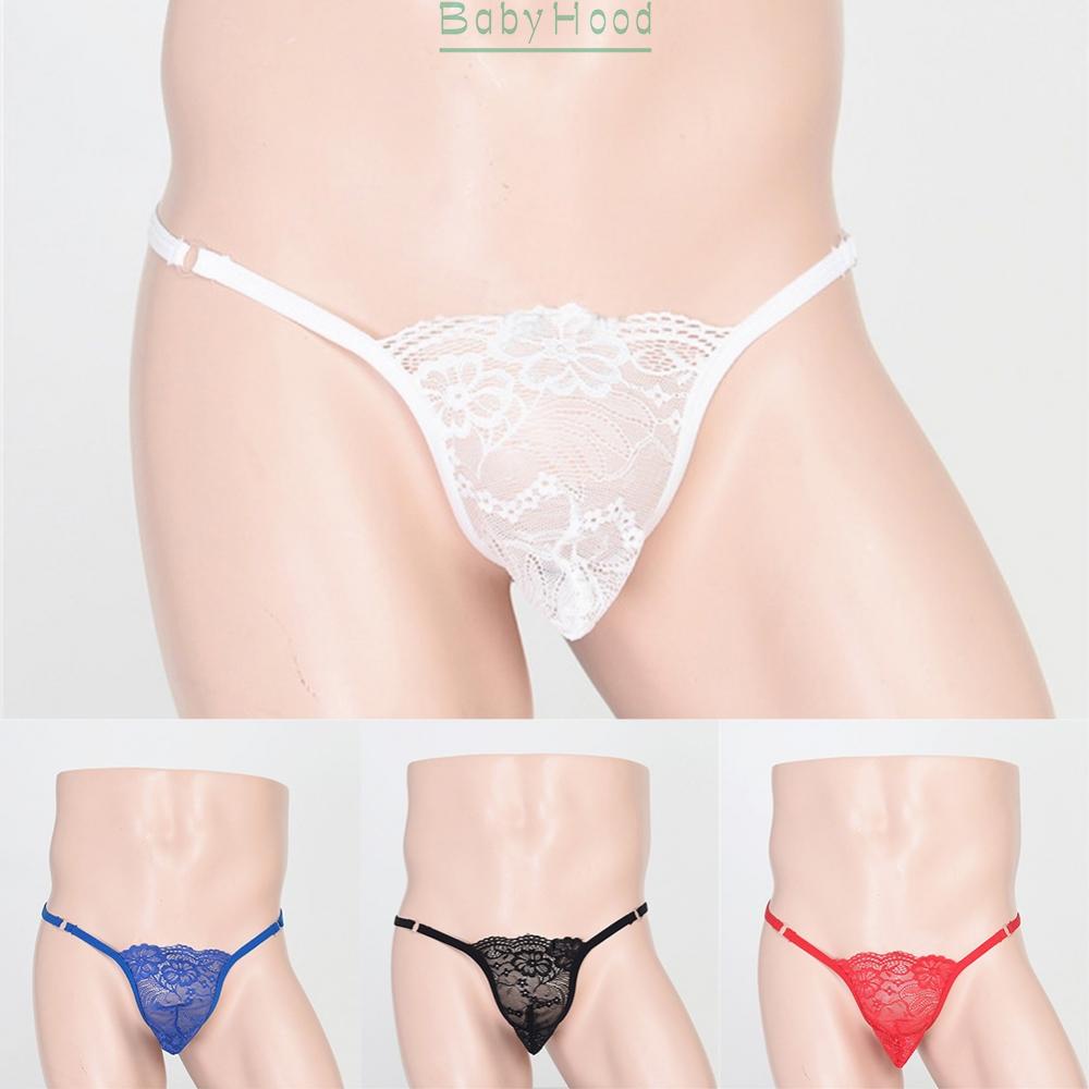 Men Sissy See through Lace Bulge Pouch G-string Thong Low Rise T-back  Underwear#BBHOOD