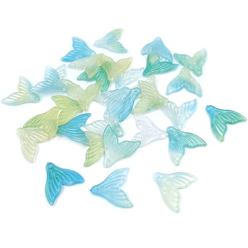 Set 20 Hạt Cườm Xỏ Lỗ Đuôi Cá Màu Sắc Gradient Dùng Để Làm Đồ Trang Sức Thủ Công