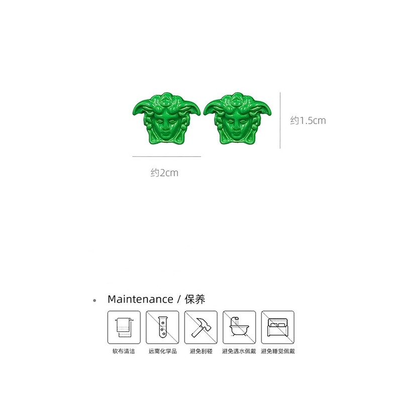 Khuyên Tai Versace Medusa Chất Liệu Thép Titan Phong Cách Retro Âu Mỹ 1213