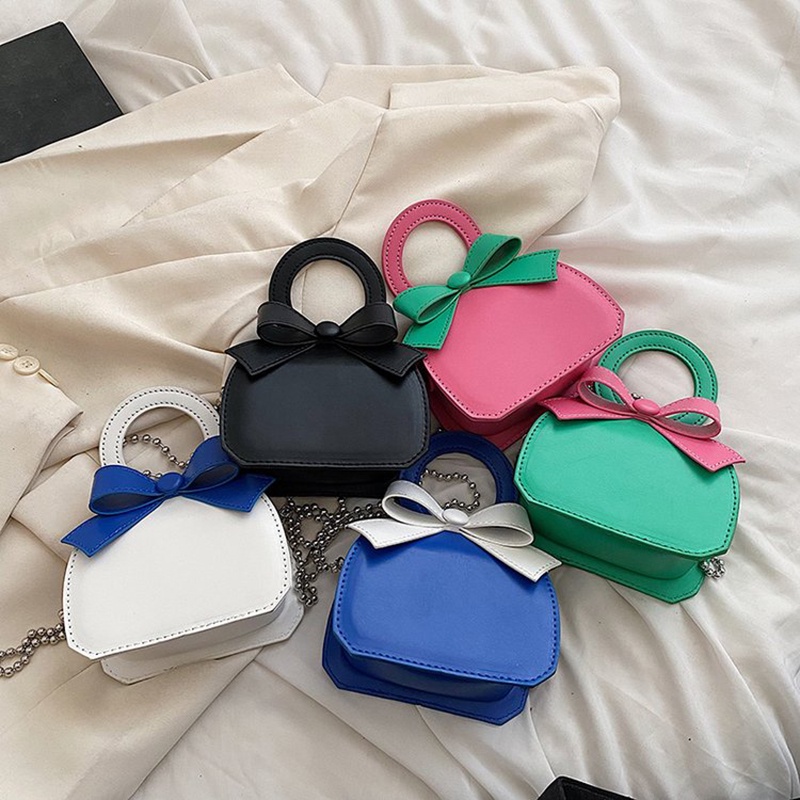 Túi Đeo Chéo Màu Sắc Ngọt Ngào Đính Nơ Xinh Xắn Cho Nữ