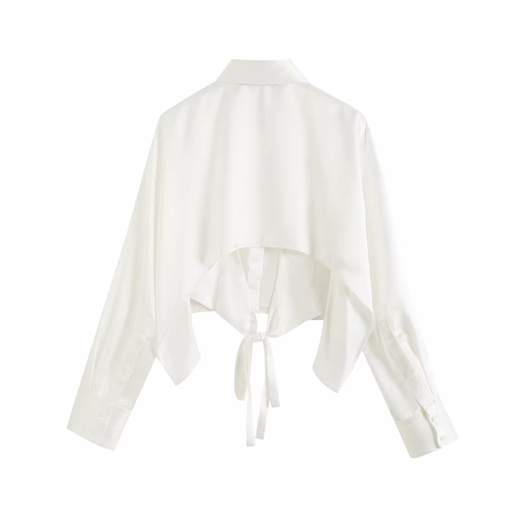 Áo Choàng Sơ Mi Zara Màu Trơn Cổ POLO Cột Dây Thời Trang Xuân Hè Cho Nữ Có 23 Kiểu2307512