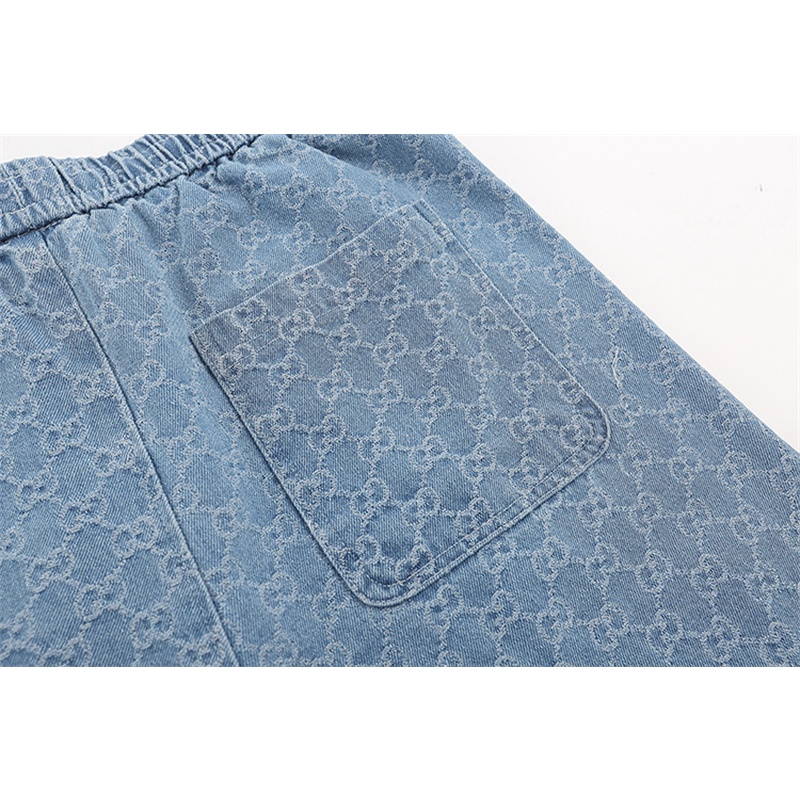 Quần Short Denim Lưng Thun Co Giãn Tốt In Chữ Cá Tính Cho Nam Và Nữ