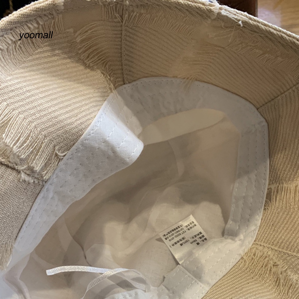 / Yo / Mũ Bucket Màu Trơn Thêu Họa Tiết Caro Dành Cho Nữ Hóa Trang