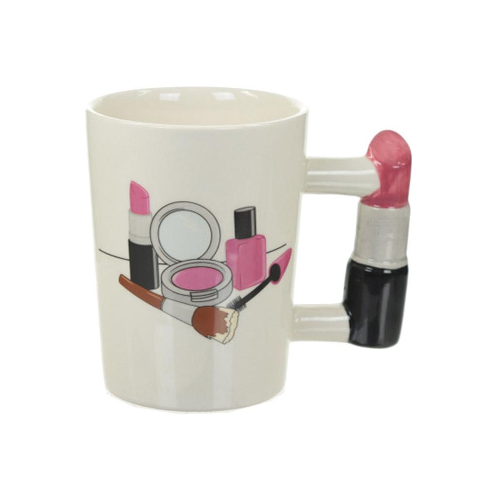 Bộ Cốc Sứ Uống Trà / Cà Phê Có Tay Cầm Vẽ Họa Tiết Xinh Xắn Dùng Làm Quà Tặng / Văn Phòng / Nhà Hàng