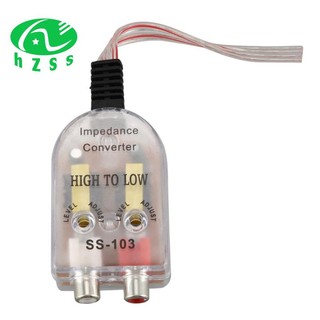 Vehicles Auto Car High to Low Impedance Converter Adapter Speaker to RCA Line