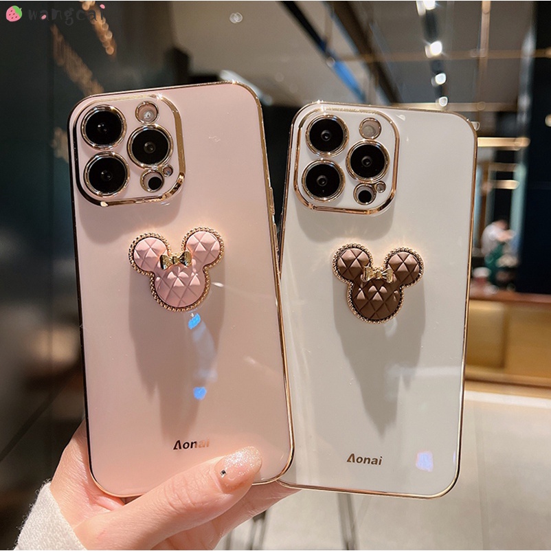 Ốp Điện Thoại Dẻo Tráng Gương 3D Hình Mickey Cho iQOO 11 10 9 8 Pro Neo 7 6 5 Lite SE 5S 3 Z6 Z3 Z1 Z1x U5 U5x U3 U3x U1