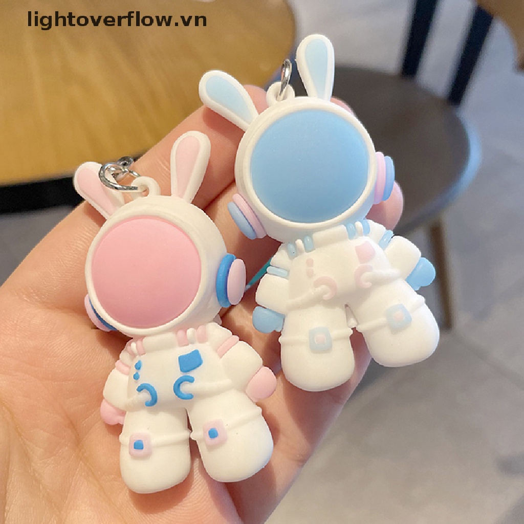 [lightoverflow] Móc Khóa Hình Thỏ Phi Hành Gia Hoạt Hình Trang Sức Xe Hơi [VN]