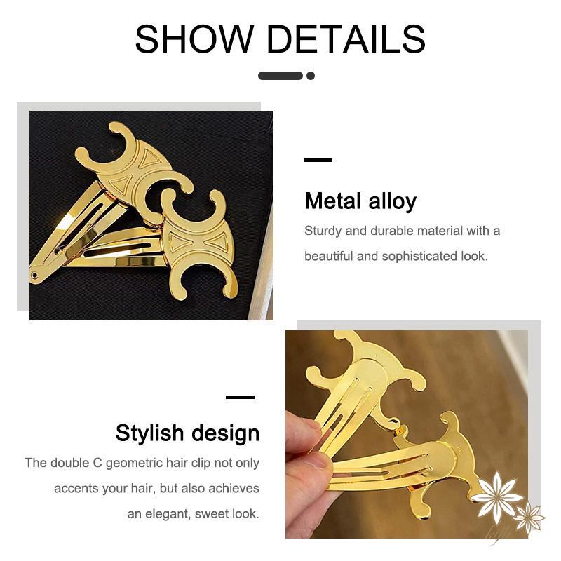 Kẹp Tóc Mái Nhiều Màu Hình Chữ C Phong Cách Vintage Dành Cho Nữ