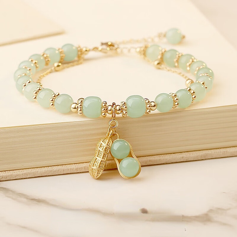 Vòng Tay Hai Lớp Xâu Hạt Cườm Sang Trọng Phong Cách Vintage