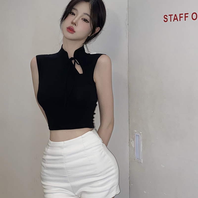 IELGY   Áo Thun Không Tay Ôm Dáng Thời Trang Dành Cho Nữ