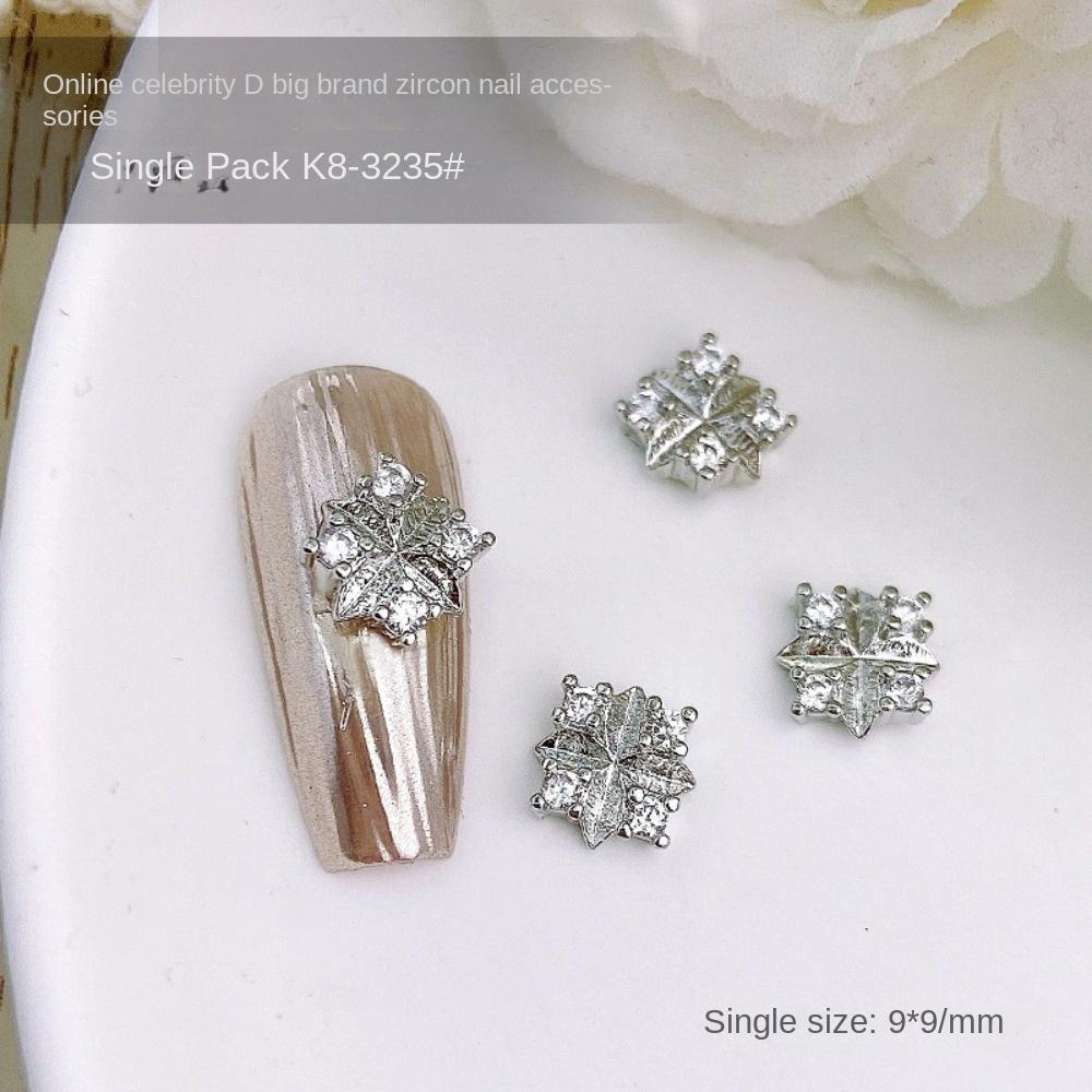 Phụ Kiện Trang Trí Móng Tay Xinh Xắn Chất Lượng|Phụ Kiện Trang Trí Móng Tay 3D Hình Cỏ Ba Lá Đính Đá Zircon Phong Cách Nhật Bản