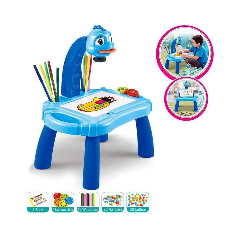 Bàn Vẽ Thông Minh Có Đèn Chiếu Sáng Và Nhạc, Máy Chiếu Vẽ Tranh Cho Bé Tập Vẽ Và Tô Màu Hình Hươu