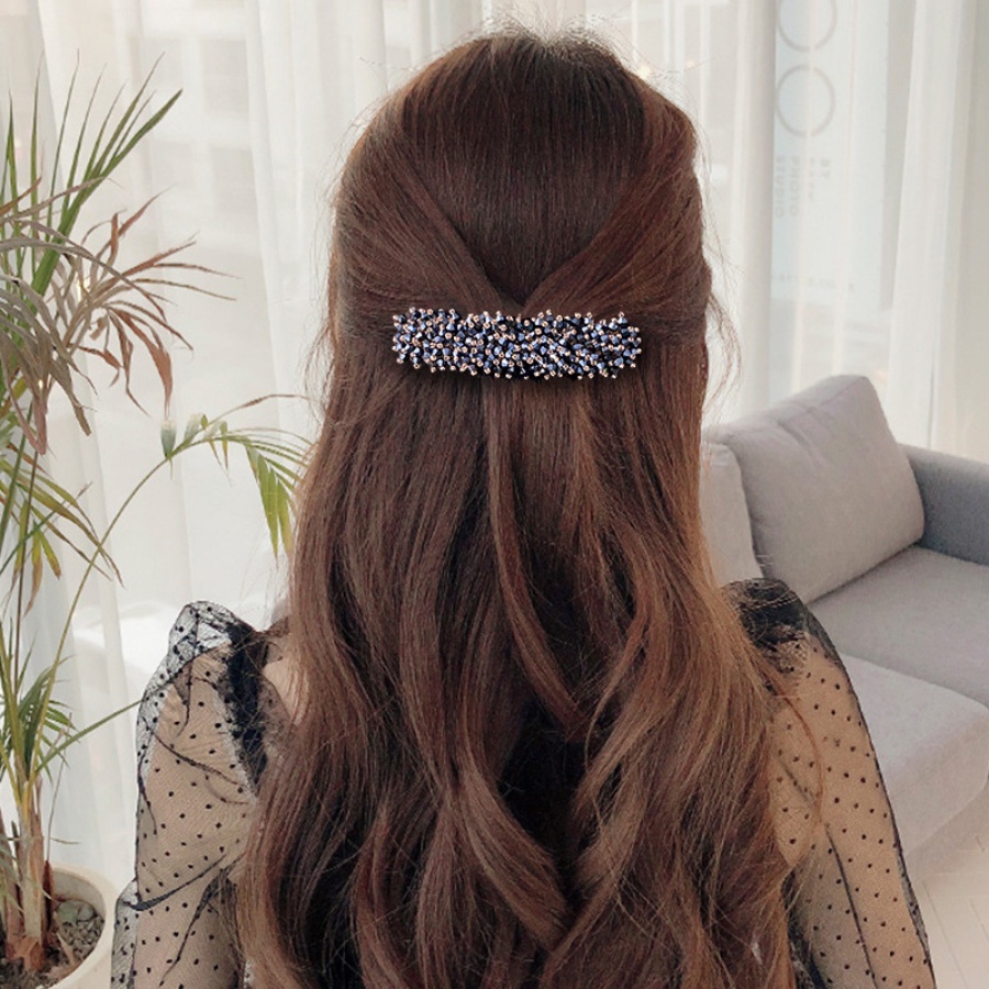 Kẹp Tóc Đuôi Ngựa Đính Hạt Pha Lê Nhiều Màu Phong Cách Hàn Quốc