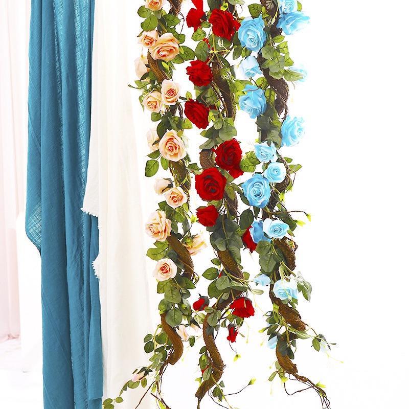 Dây Leo Hoa Hồng Giả Bằng Nhựa Trang Trí