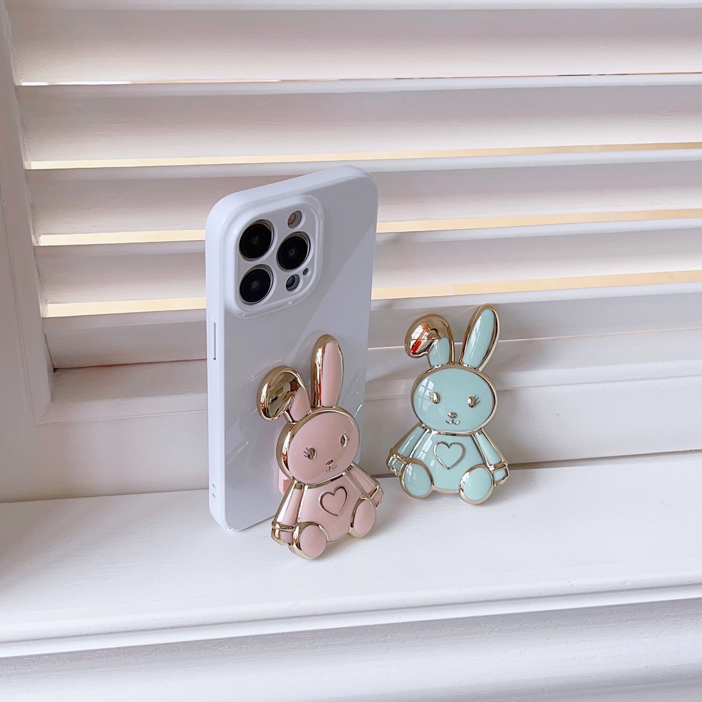 Nhẫn Đỡ Điện Thoại Bằng Kim Loại Mạ Điện Hình Thỏ Hoạt Hình 3D