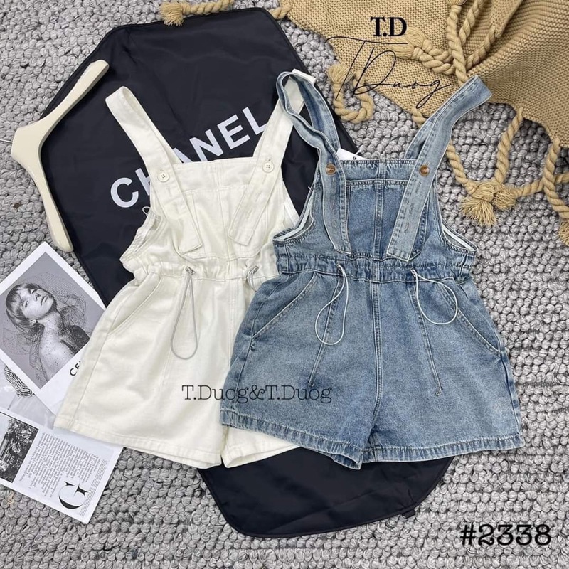 Quần yếm Jean rút hai bên eo tôn dáng L thoitrangteen00