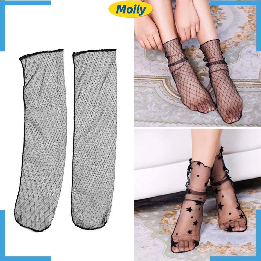 Đôi Tất Ren Siêu Mỏng Thoáng Khí Phong Cách Retro Quyến Rũ Cho Nữ