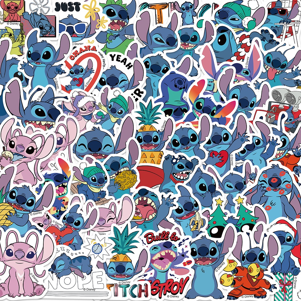 ❉ Disney. Hình Dán Lilo &amp; Stitch Series 02 ❉ Bộ 50 Sticker Chống Thấm Nước Họa Tiết Doodle Hợp Thời Trang