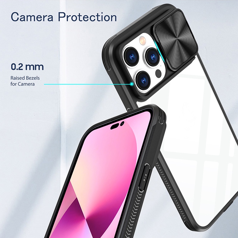 Trượt Ốp Điện Thoại Cứng Trong Suốt Cho iPhone 15 Pro Max iPhone 15 Plus iPhone 14 Pro Max 14 Plus 13 Pro Max 12 Pro Max 11 Pro Max