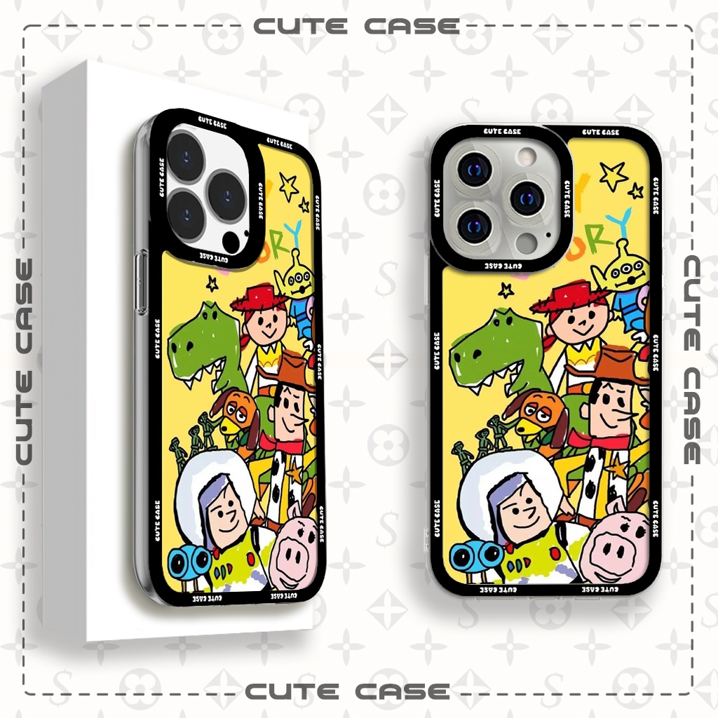Ốp lưng iphone cạnh vuông Jicase Buzz Lightyear Nhân Vật Hoạt Hình Collage