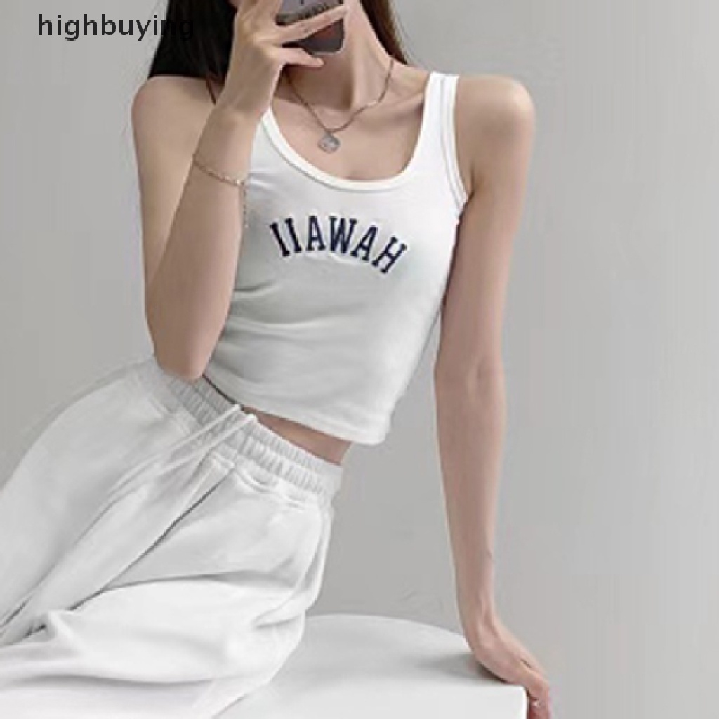 Áo Hai Dây Thêu Chữ Y2k Màu Sắc Ngọt Ngào Cho Nữ