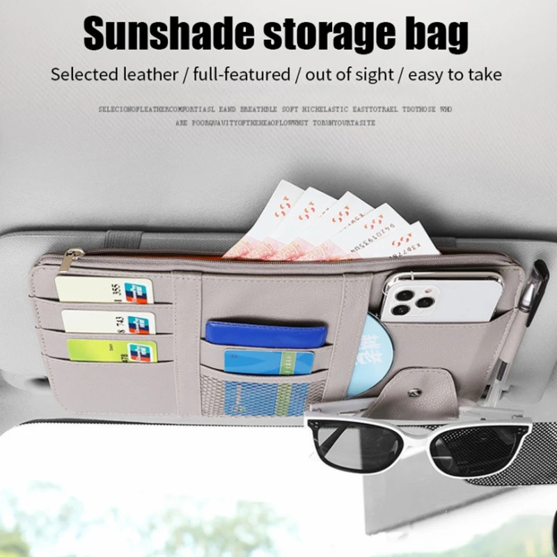 Túi Da Kẹp Tấm Che Nắng Đa Năng Cho Xe Hơi Note
