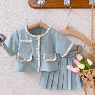 Set đồ thủy thủ bé gái, thiết kế ngắn tay + váy ngắn