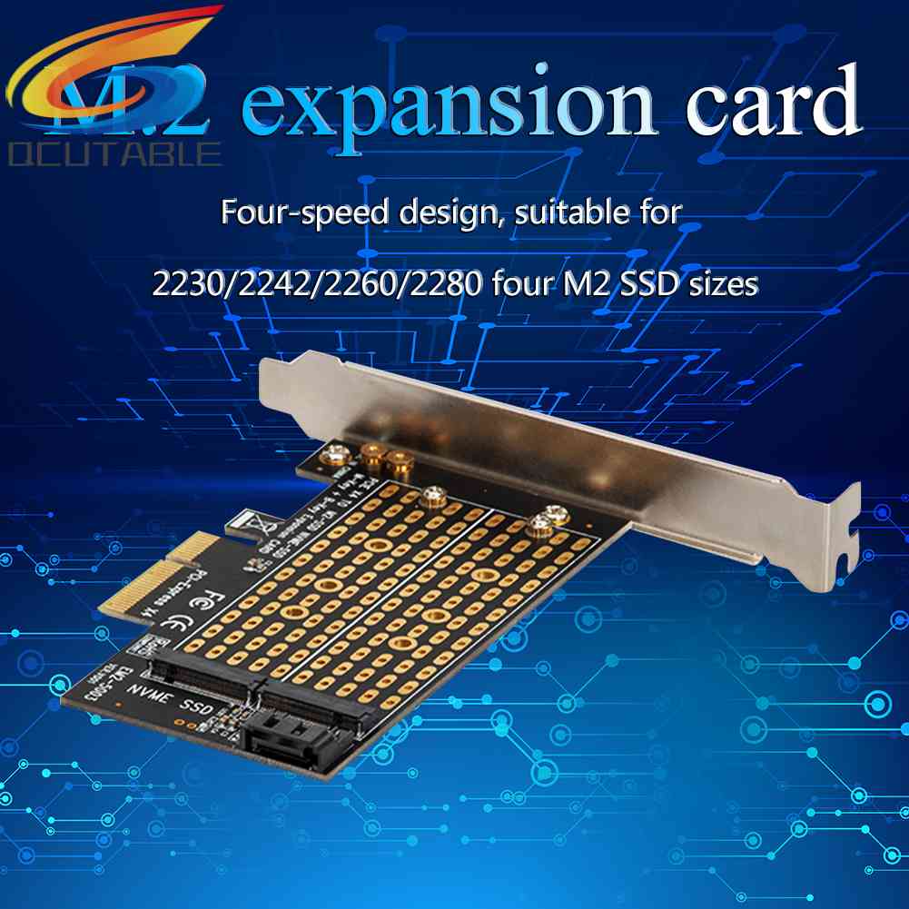 Dual M.2 to PCI-E 3.0 X4 Adapter for PCIe NVMe SATA M2 SSD 2230 2242 2260 2280
