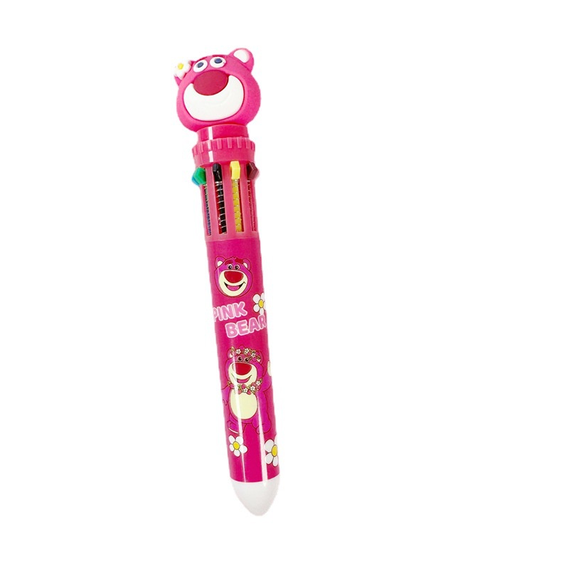 Bút Bi Nhiều Màu Sắc Họa Tiết Gấu Dâu Tây Dễ Thương Cho Nữ