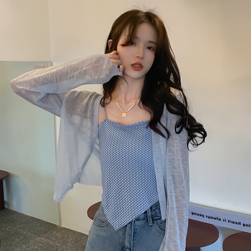 Áo 2 dây vạt chéo thun xốp hoạ tiết MS531