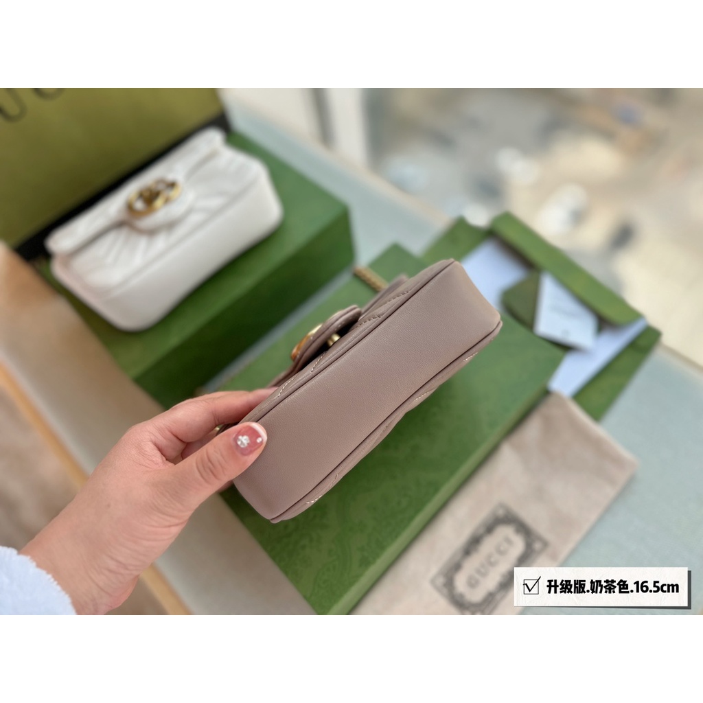 Túi Đeo Chéo Denim Dây Xích Marmont