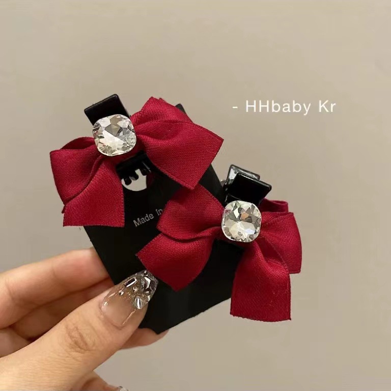 Kẹp Tóc Hình Nơ Đính Đá Phong Cách Retro Thời Trang 2023