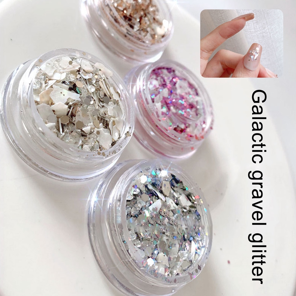 1 Hộp Kim Tuyến Vỏ Sò Lấp Lánh Trang Trí Móng Tay Nghệ Thuật DIY Không Phai Màu Phong Cách Nhật Bản