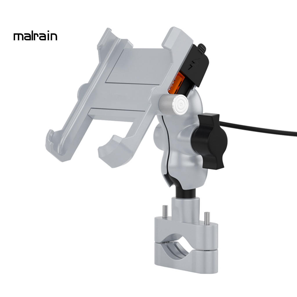 Giá Đỡ Điện Thoại QC 3.0 Bằng Hợp Kim Nhôm Chống Thấm Nước Dành Cho Xe Mô Tô