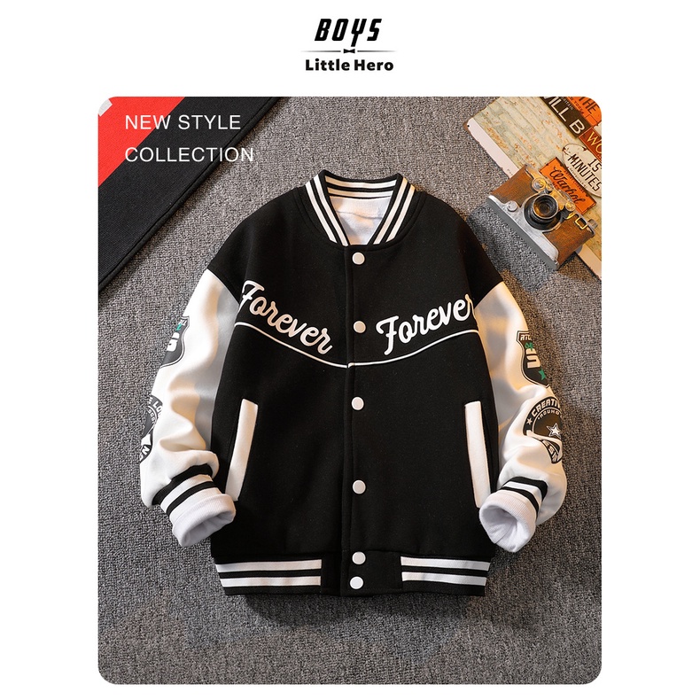 Áo Khoác Bóng Chày Thời Trang Xuân Thu Cho Bé Trai 110-160CM
