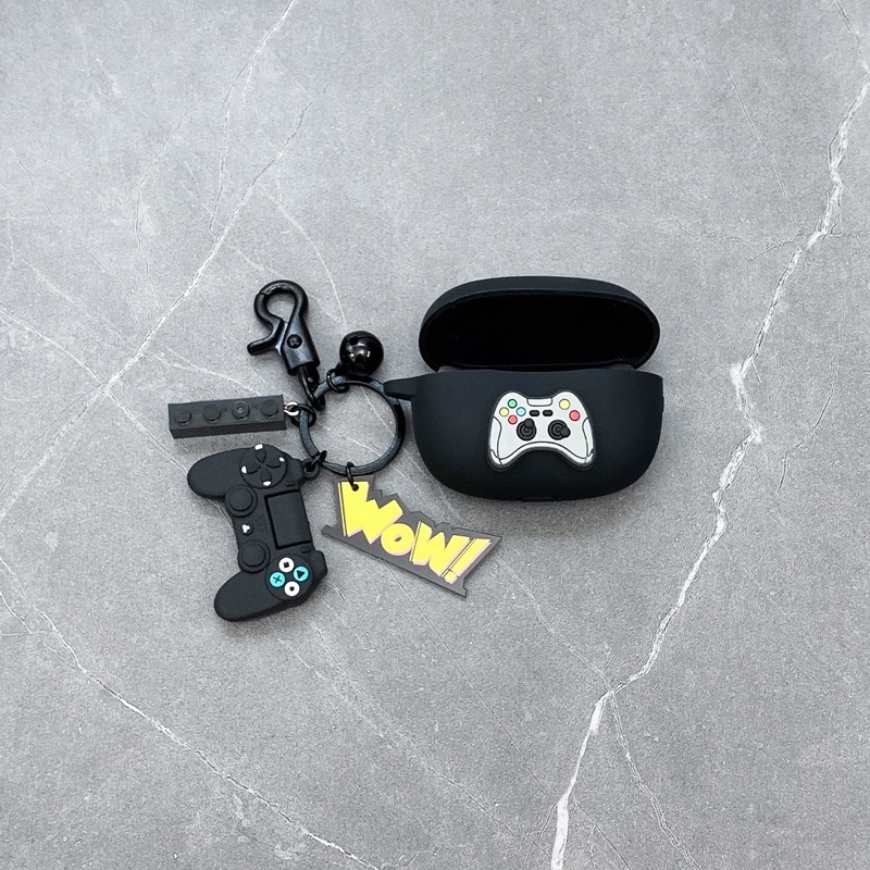 Hoạt Hình Vỏ Bảo Vệ Hộp Sạc Tai Nghe bluetooth Không Dây Bằng Silicon Hình Máy Chơi game razer x / hammerhead true x Có Móc Khóa Cho hammerhead tws 2021