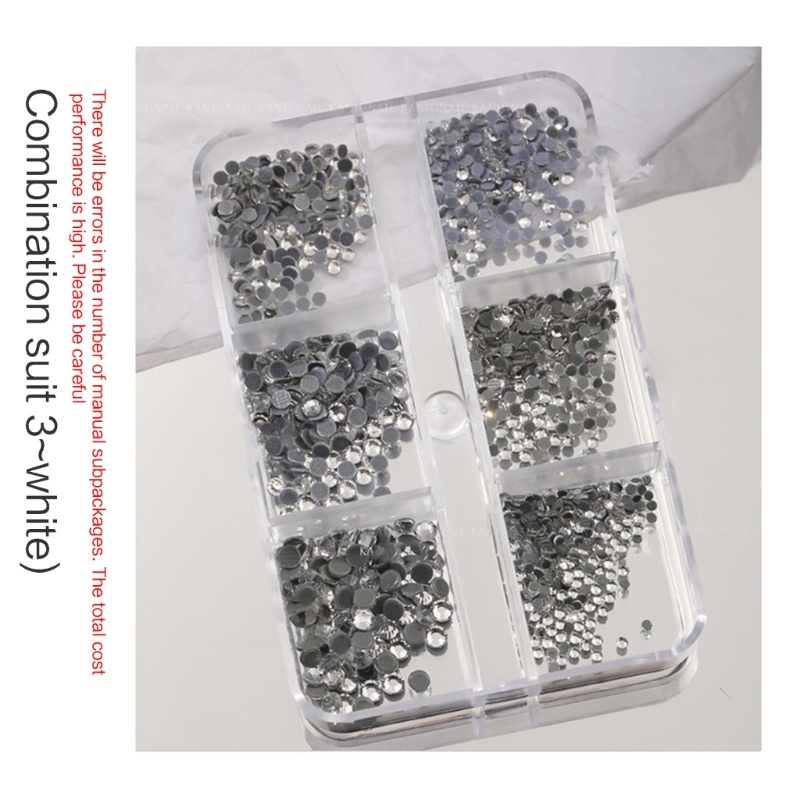 Richh Phụ Kiện Đá Pha Lê Tròn Trang Trí Móng Tay