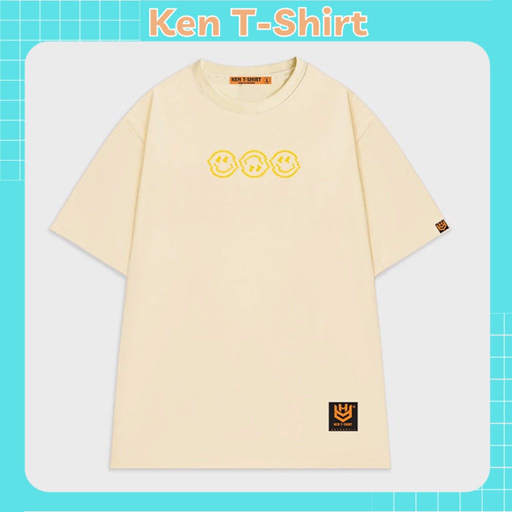 Áo Thun Nam Nữ Form Rộng Tay Lỡ 3 Mặt Smile, Áo Thun Ken T-Shirt 13