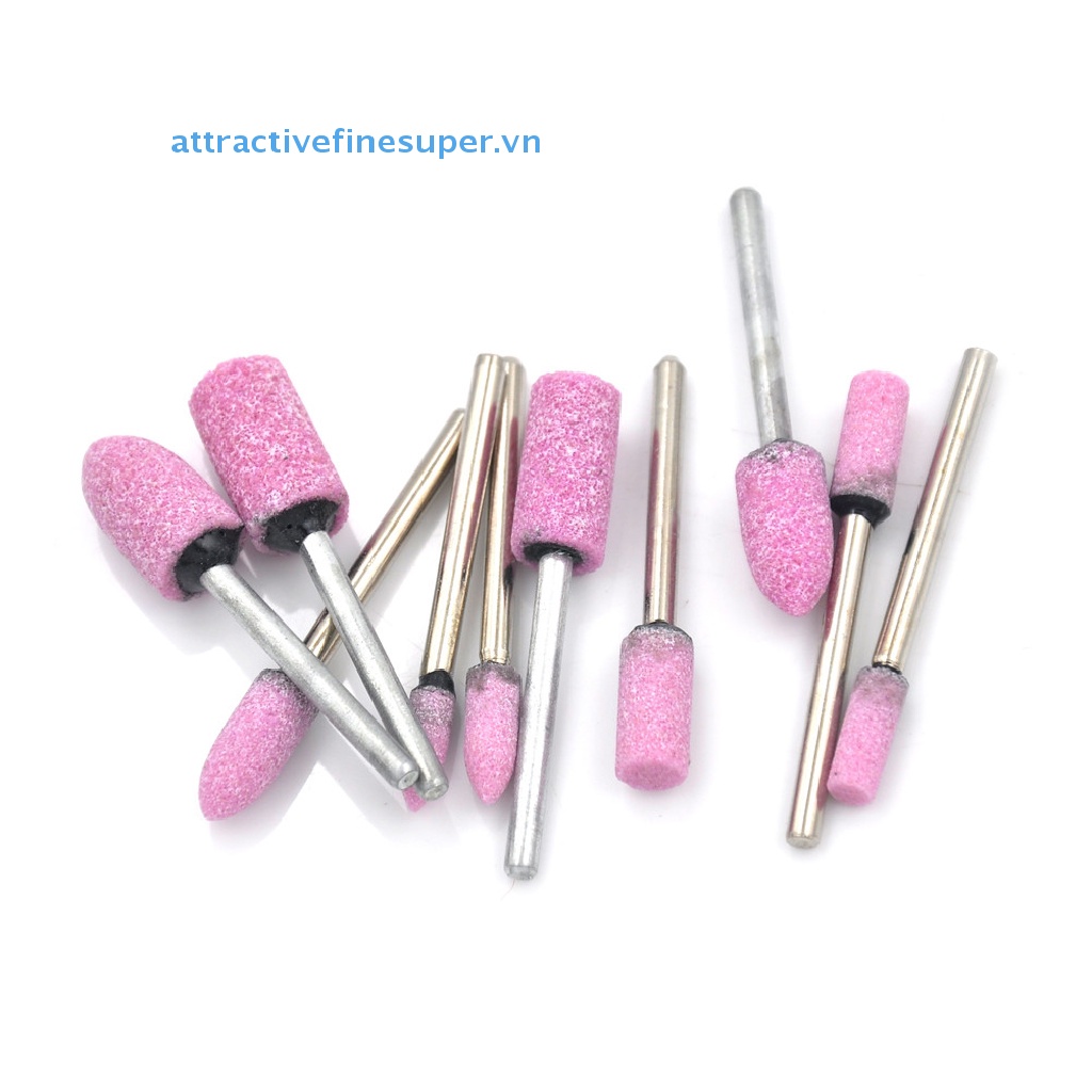 Set 10 Bánh Xe Mài Dạng Xoay Màu Hồng Chất Lượng Cao AFS